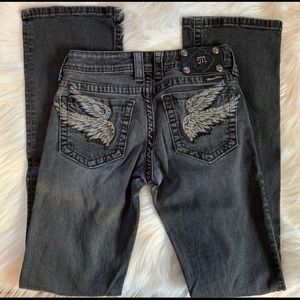 Miss Me | Angel Wing Embellished Boot Cut Jeans